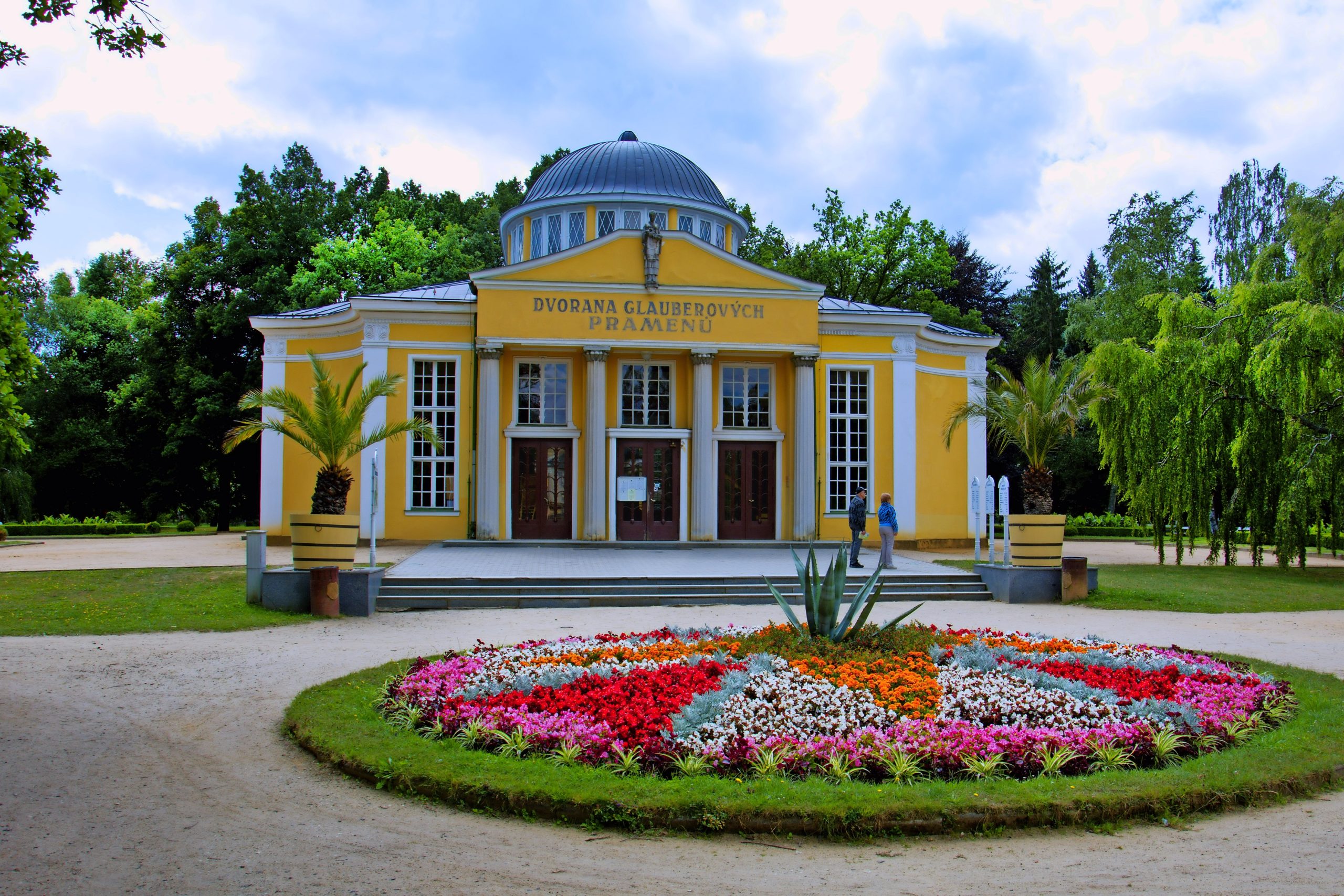 Pavilion with cold mineral water springs - center of the small west Bohemian spa town Frantiskovy Lazne (Franzensbad) - Czech Republic