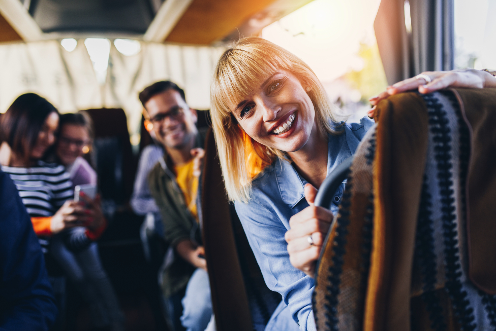 Bus mit Reisegästen